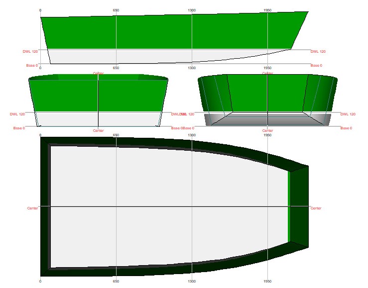 230 cm x 120 cm - bàta cumhachd - Planaichean an-asgaidh