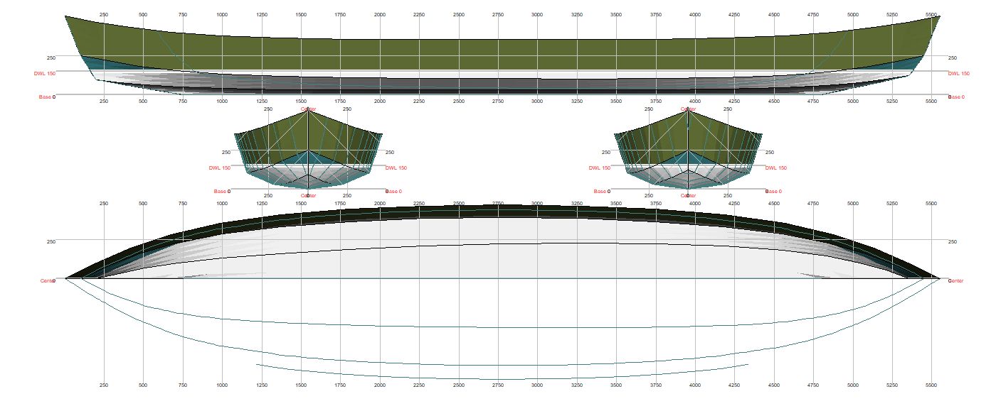 555 cm 95 cm – canoe – PDF plans