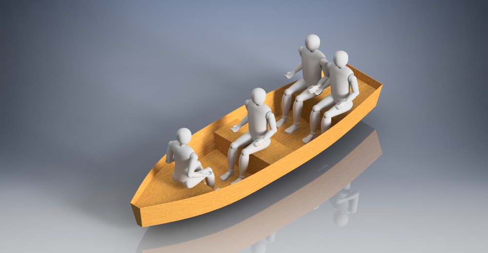 490 cm x 140 cm - Rowing Boat