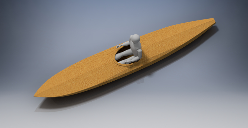530 cm x 89 cm  [17′ 5″ x 2′ 11″] - kayak - plans