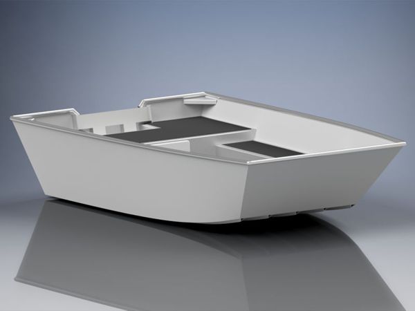 10 FOOT (2,95M) ALUMINIUM DATAR BAWAH POWER BOAT RENCANA